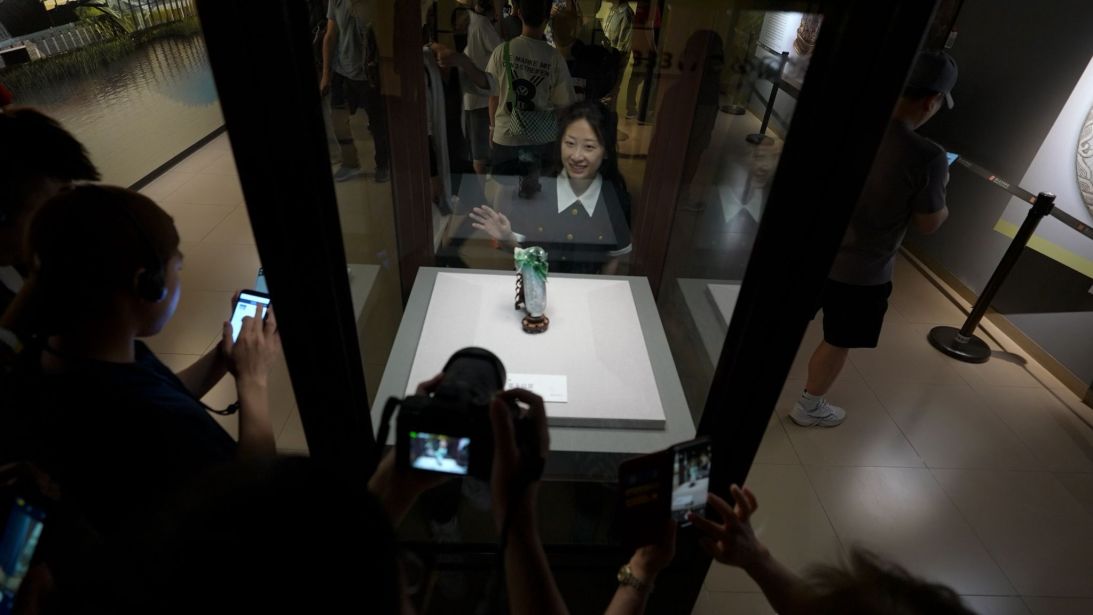 The Jadeite Cabbage is displayed in its own dedicated hall at the National Palace Museum in Taipei.