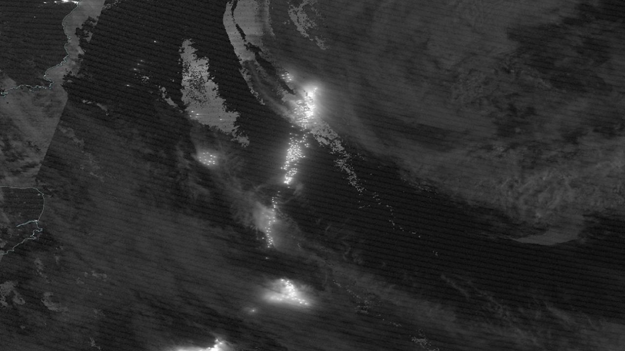 An image captured by NASA’s Fire Information for Research Management System and first identified by open-source researcher @giammaiot2 shows the scale of the fleet off Argentina’s coast,