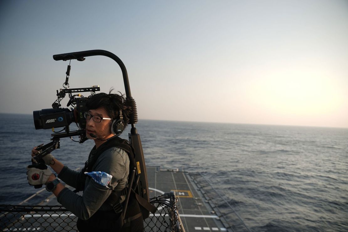  "Zero Day" crew shoots a scene abroad a Taiwanese warship.