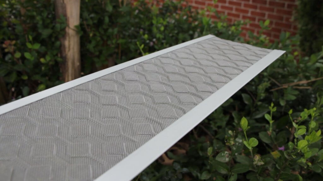 HomeCraft’s stainless steel micro-mesh gutter guard with a raised diamond design