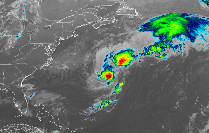 Hurricane Imelda as it passed over Bermuda Wednesday night.