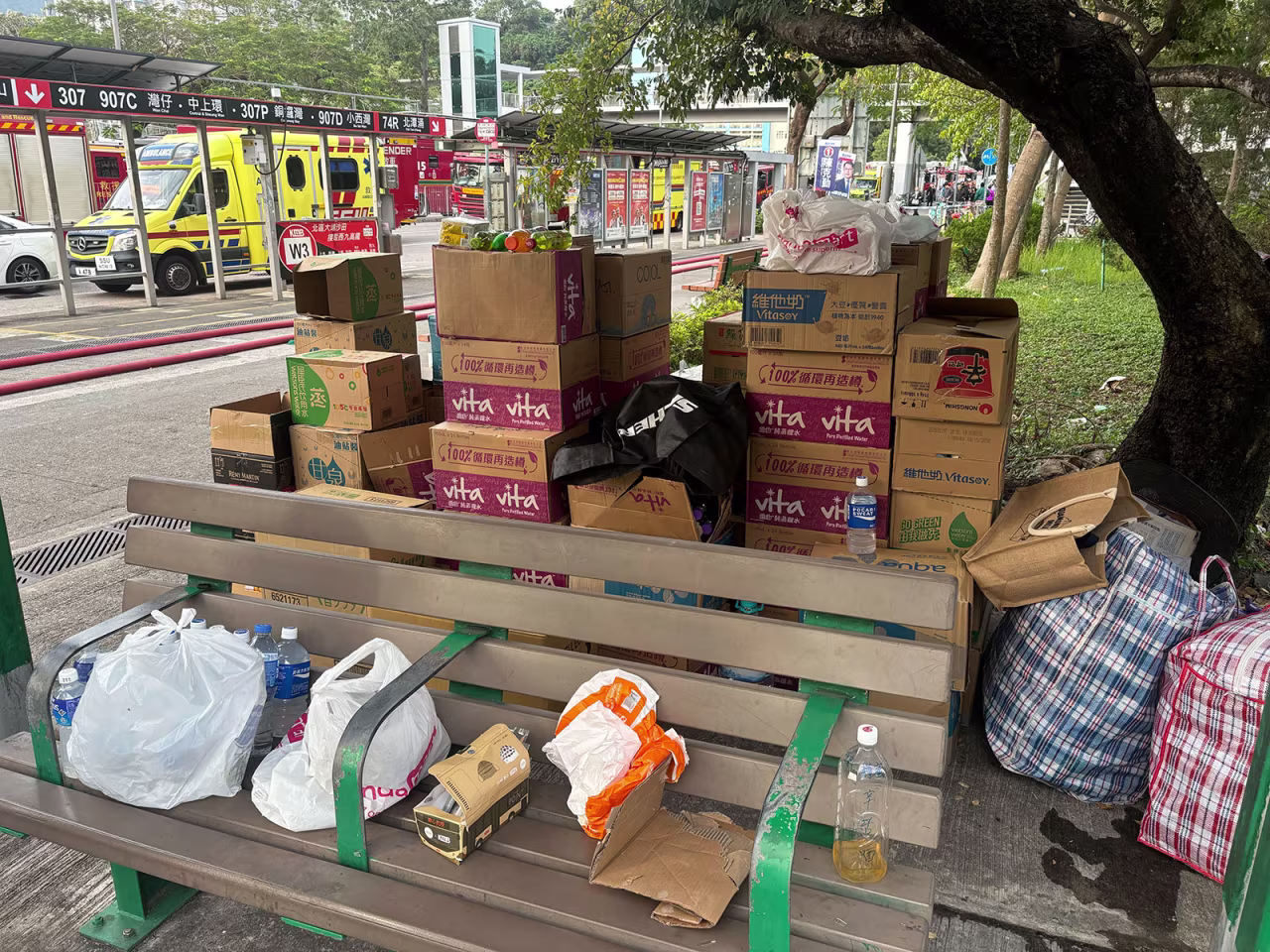 Supplies donated by members of the Tai Po community.