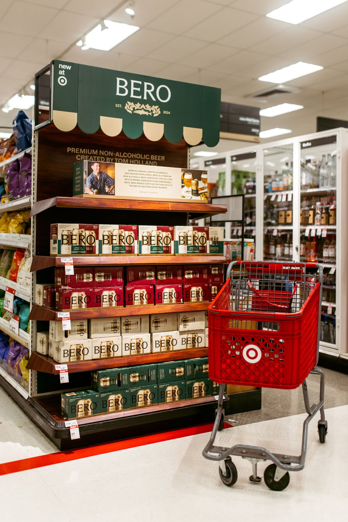 Target is prominently displaying Bero on an aisle endcap.