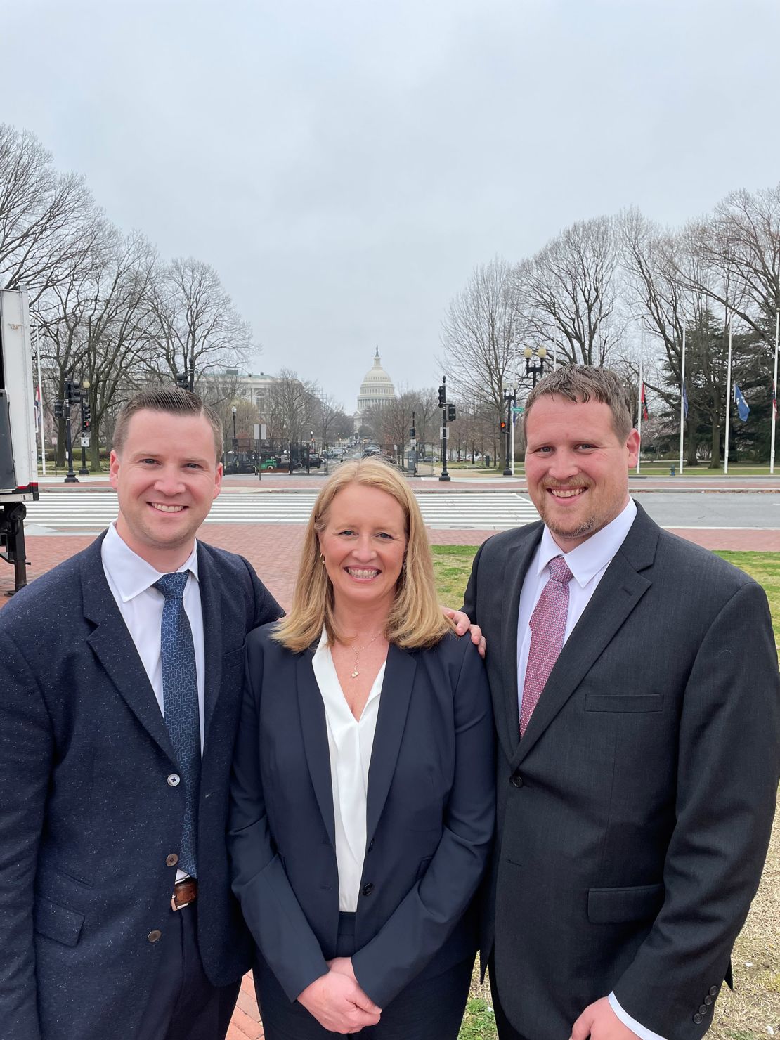 Deanne Criswell with her sons in Washington, DC for her Senate confirmation hearing.