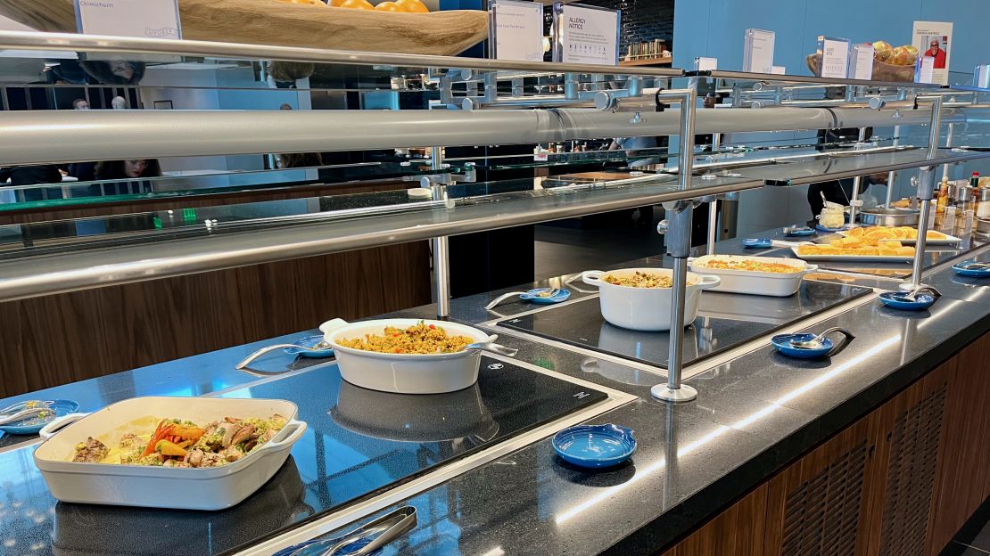 A photo of the lunch buffet at the Atlanta Centurion Lounge