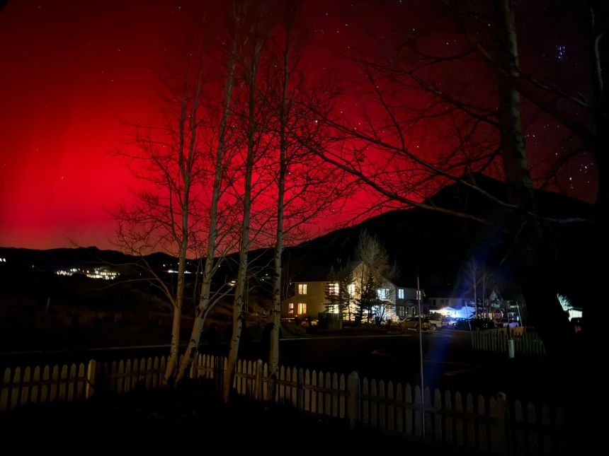 The Northern Lights seen in Crested Butte, Colorado on Tuesday night.