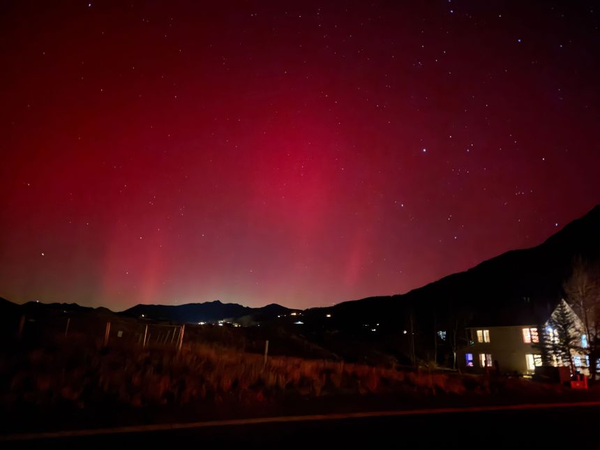 The Northern Lights seen in Crested Butte, Colorado on Tuesday night.