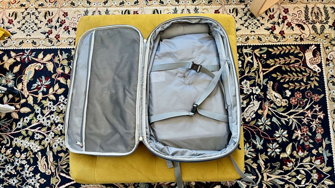 A photo of the Amazon Carry-On Travel Backpack's main compartment