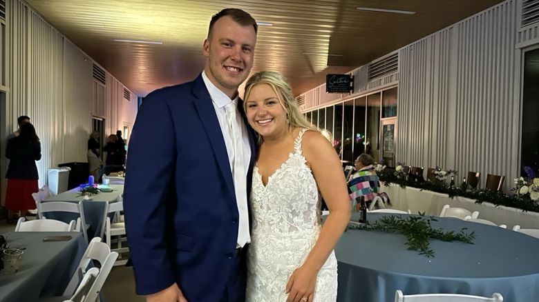 Austin and Jessica Bracker, both nurses, said they were just glad to be surrounded by their loved ones.