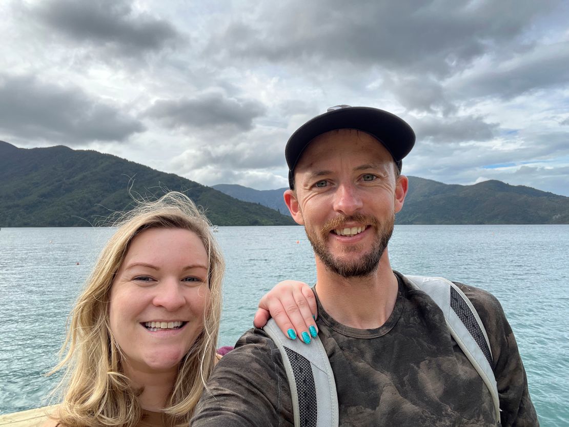 Samantha and Toby hit it off when they matched on Tinder -- despite being on opposite sides of the world. Here they are later on, walking the Marlborough Sounds in New Zealand.