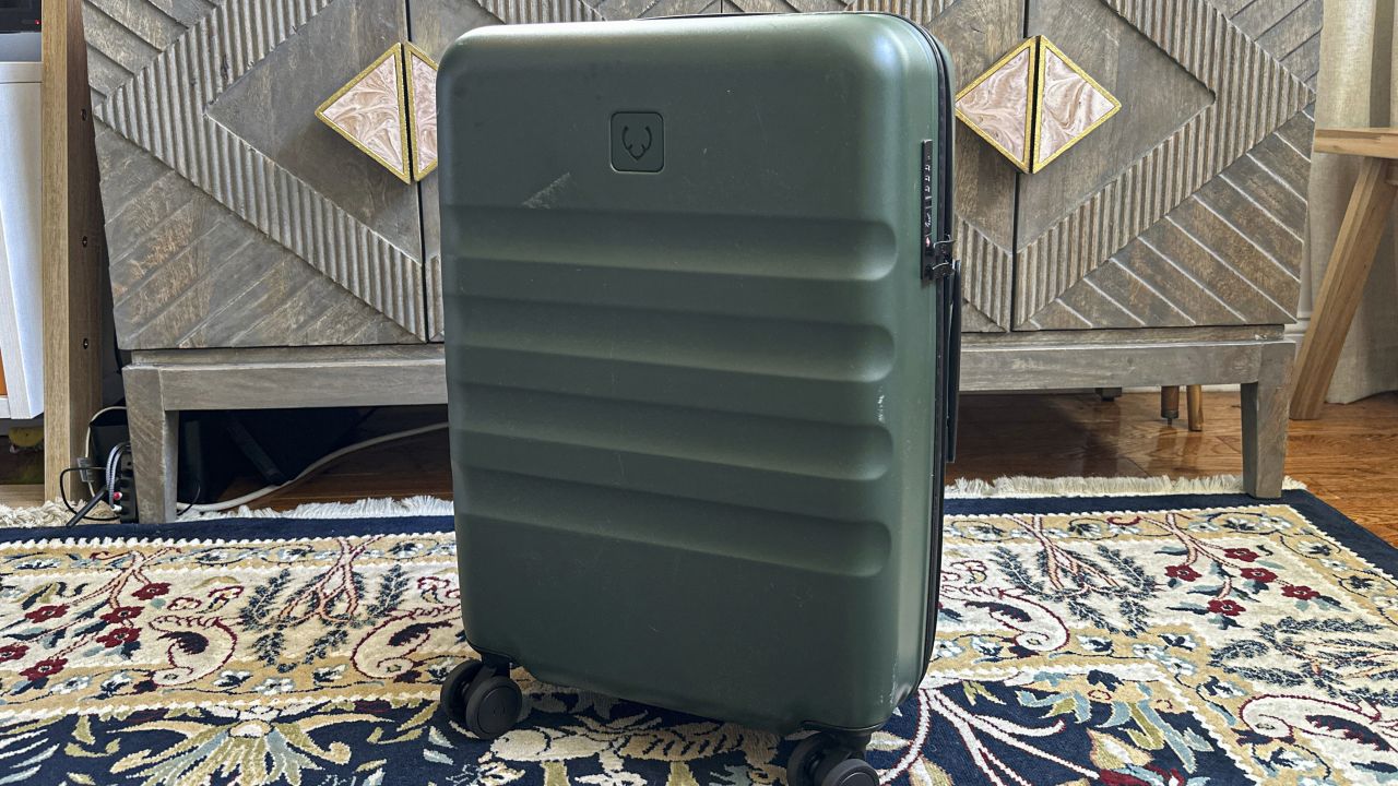 A photo of a green Antler Large Carry On bag