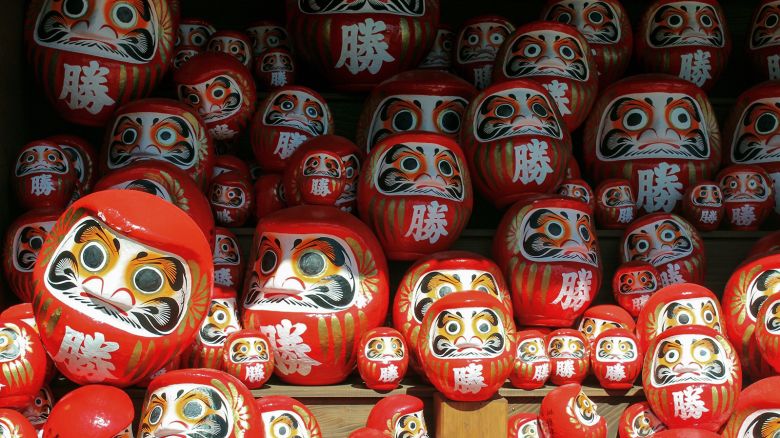 Katsuo-ji Temple near Osaka, Japan, on Monday March 10 2025. Katsuo-ji Temple is known as the "daruma" temple because of its large collection of the red dolls freely placed by visitors.
