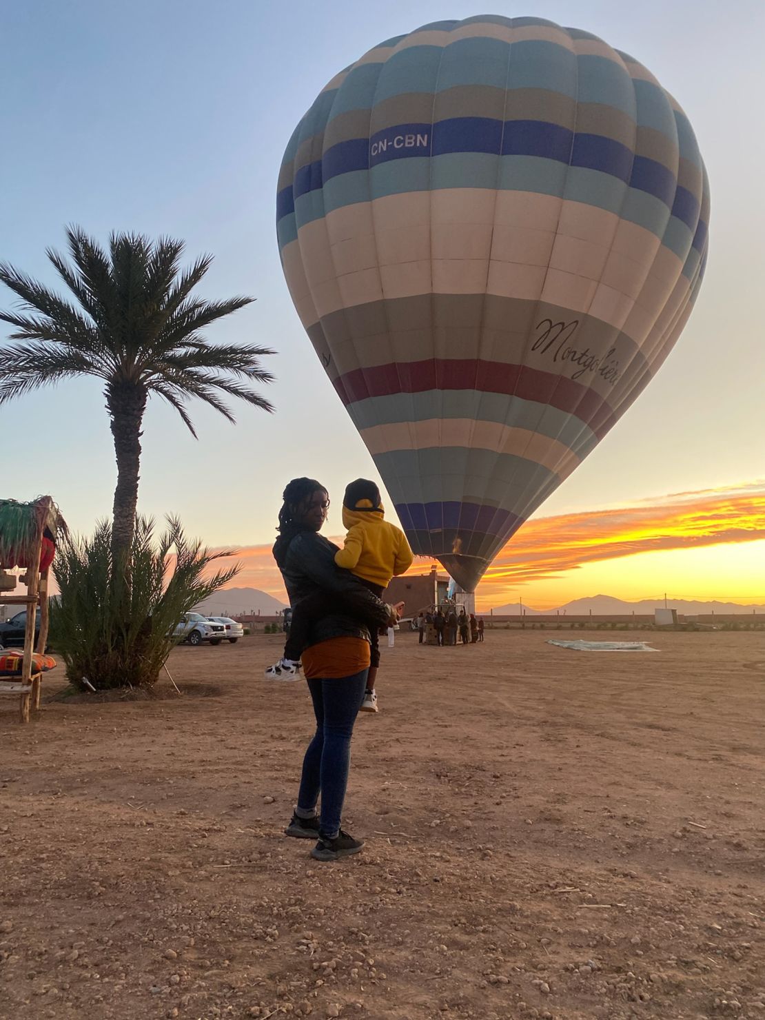 The family spent last Christmas in Morocco, and took a hot air balloon ride while in Marrakech.