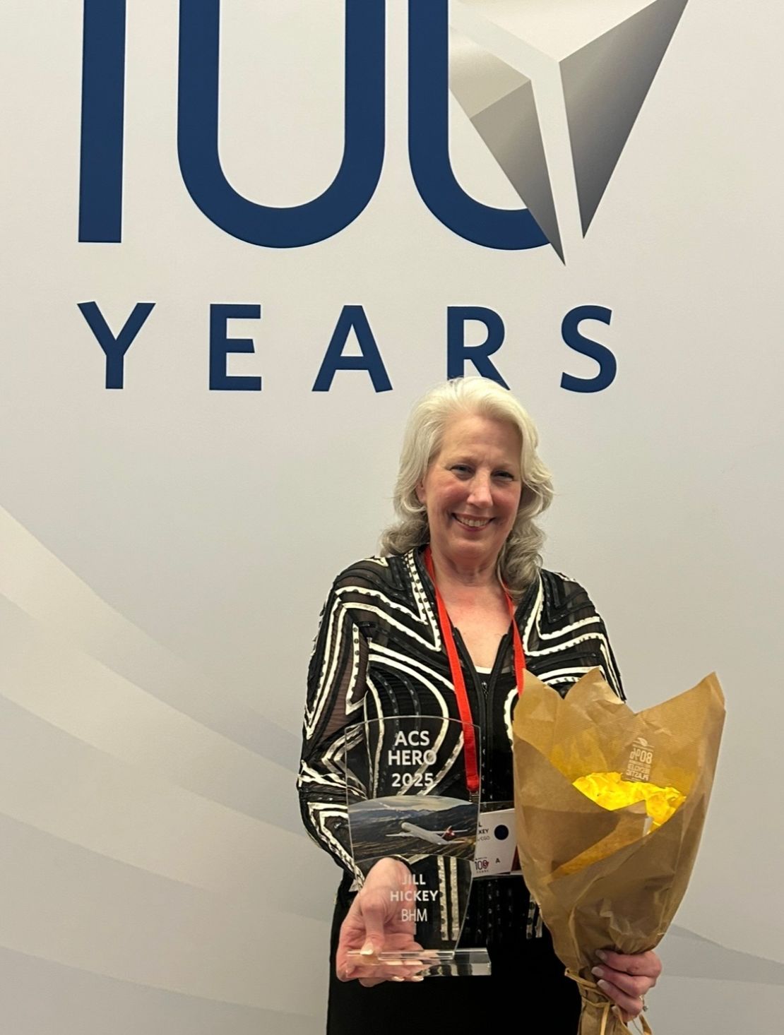 Jill Hickey was recognized by Delta Air Lines with an award for the kindness she showed passenger Bruce Gamble.
