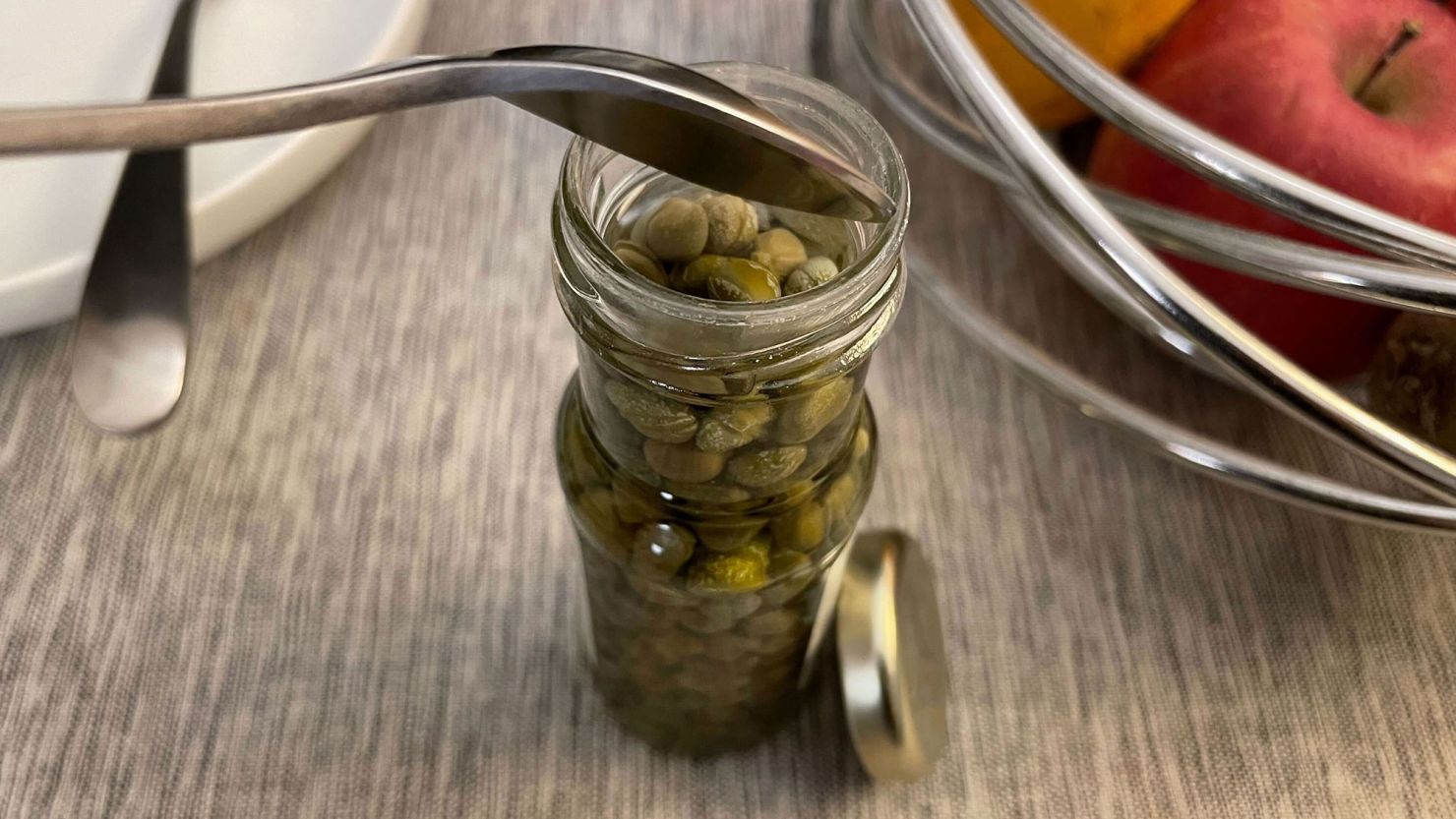 This common 2-ounce jar of capers is frustratingly skinny.