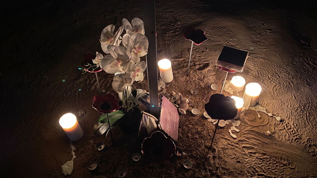 Tributes to those killed in last year's Hamas attacks at the Nova music festival memorial near?Re’im in southern Israel on October 7, 2024.