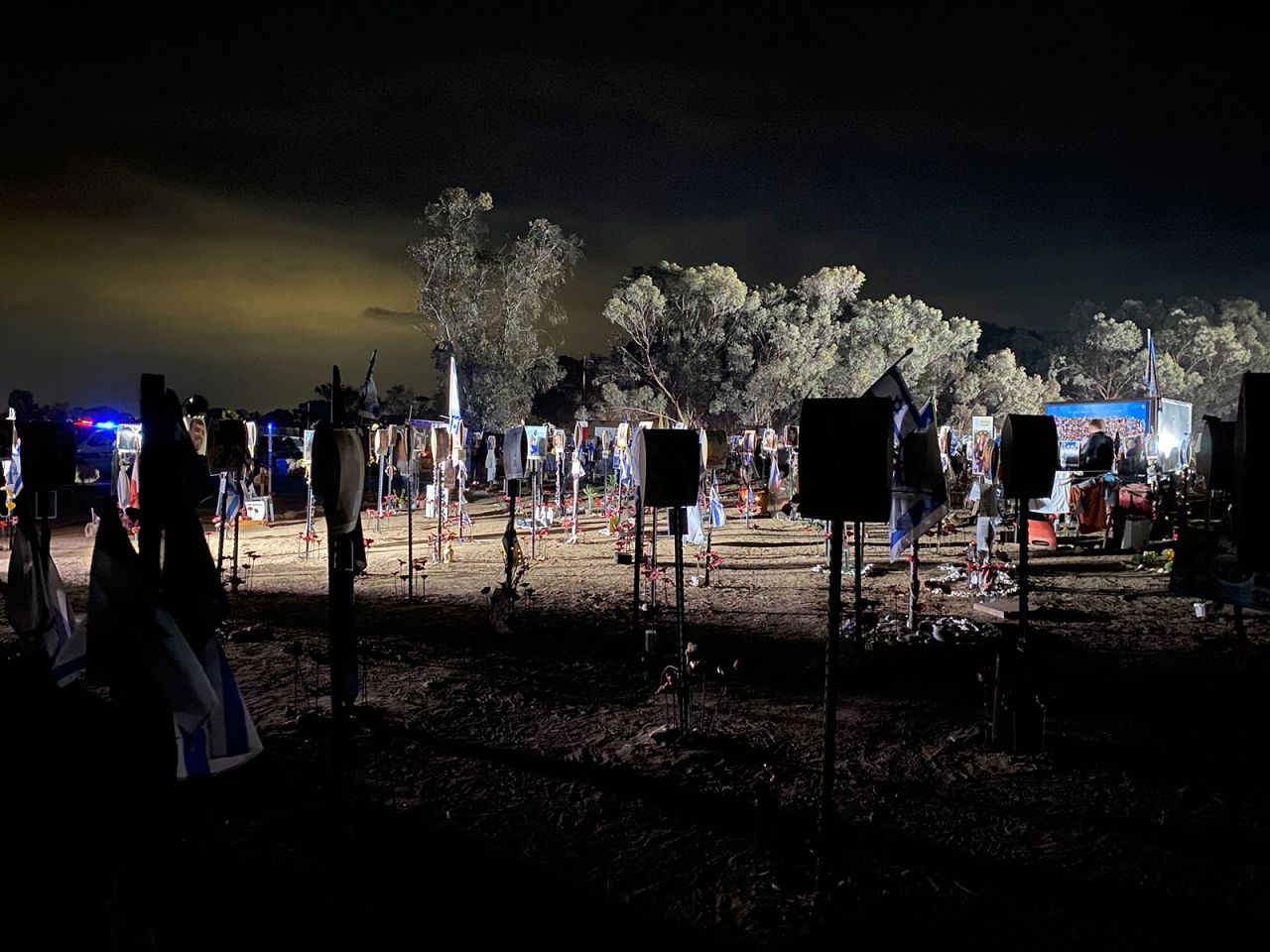 The scene at the Nova music festival memorial near Re’im in southern Israel on Monday, October 7, 2024.