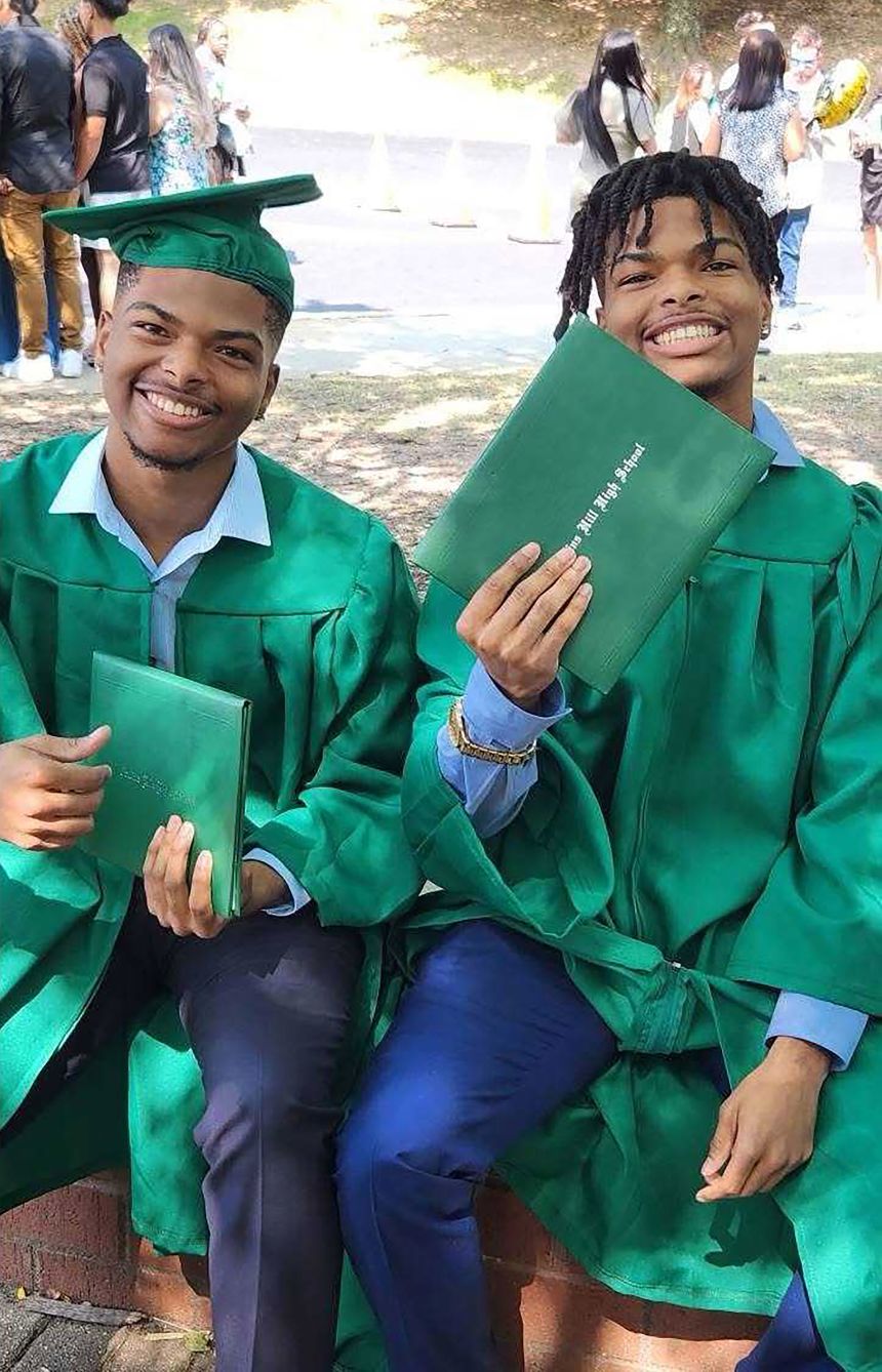 Naazir, left, and Qaadir Lewis. The identical twins were 19 years old.
