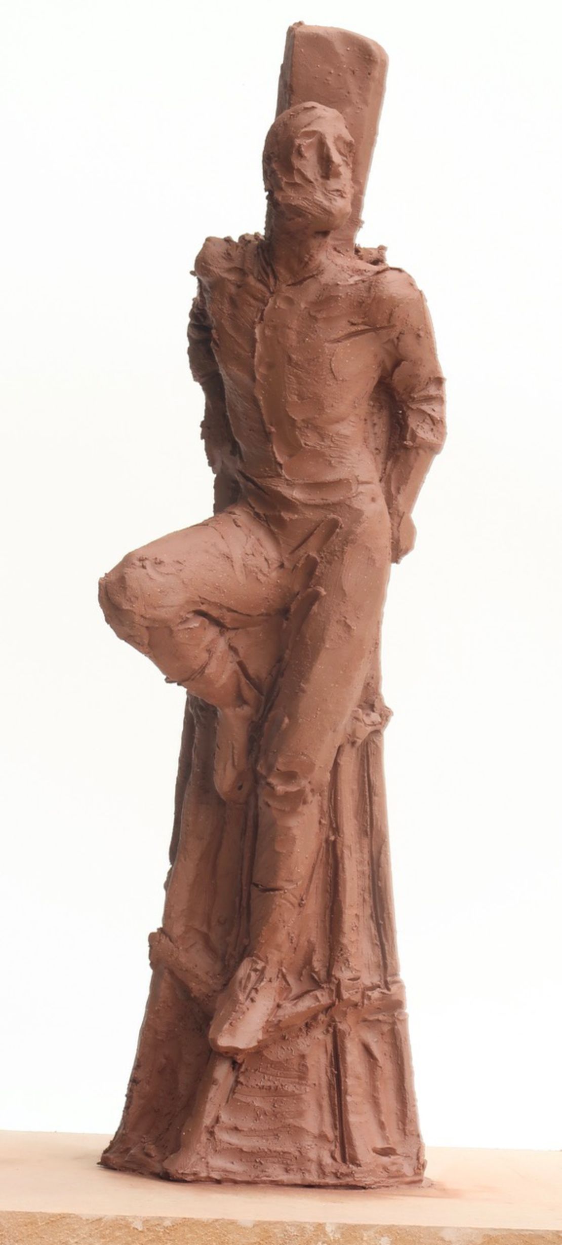 This unfired terra cotta sculpture shows American novelist Herman Melville, the author of Moby Dick.
