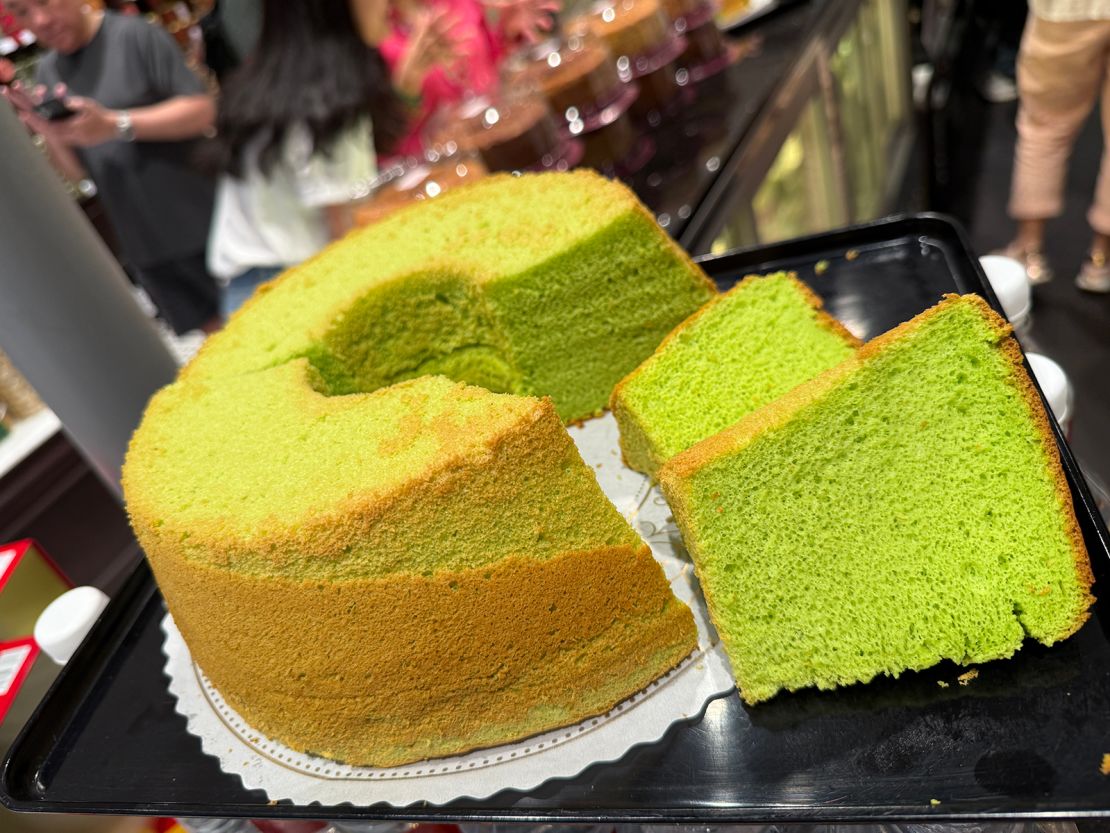 A Bengawan Solo pandan chiffon cake, in one of the chain’s Singapore airport stores.