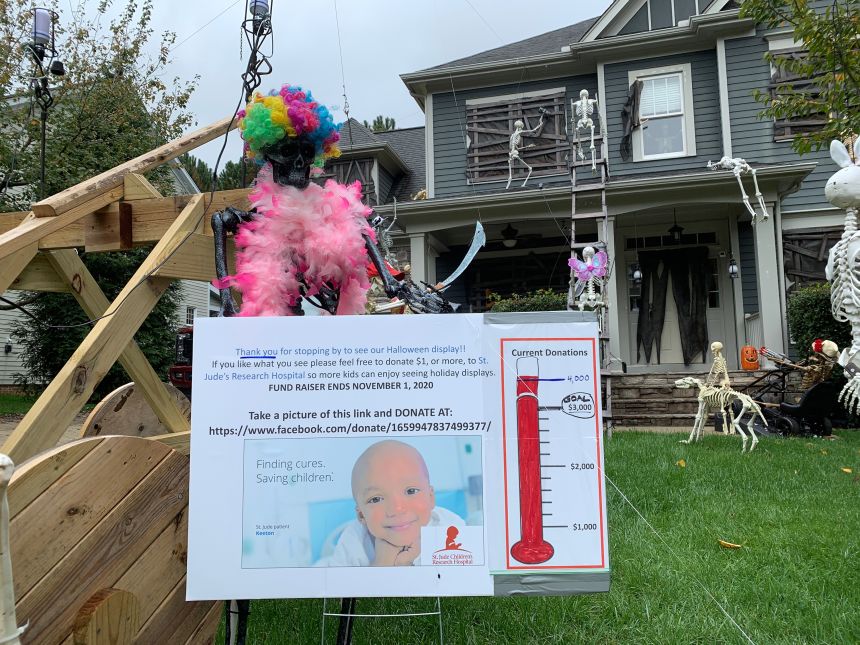 Jeff Robertson's 2020 skeleton invasion display kicked off his fundraising project for St. Jude Children's Research Hospital.