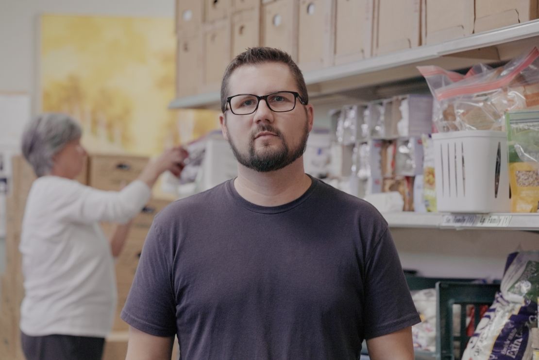 Kevin Bates, director of the Swannanoa Valley Christian Ministry, stands in the ministry’s distribution center. Since the storm, donations have poured into Western North Carolina.