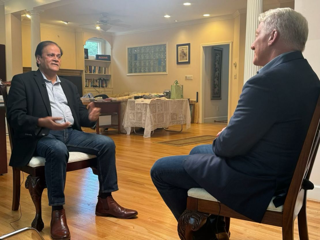 John King speaks to Georgia voter Suresh Sharma in Atlanta.