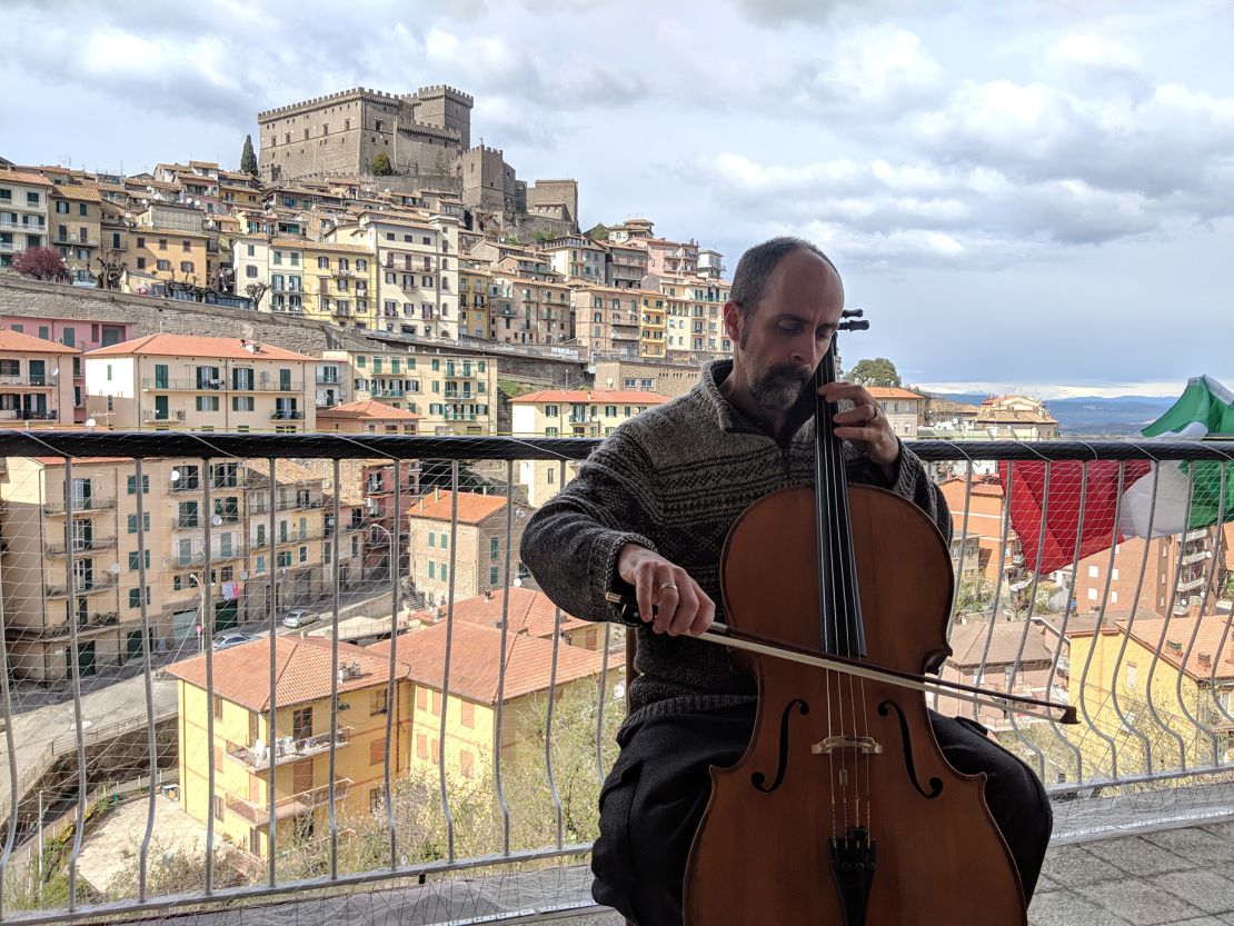 Walker and Bowers played from their balcony during the pandemic lockdowns.