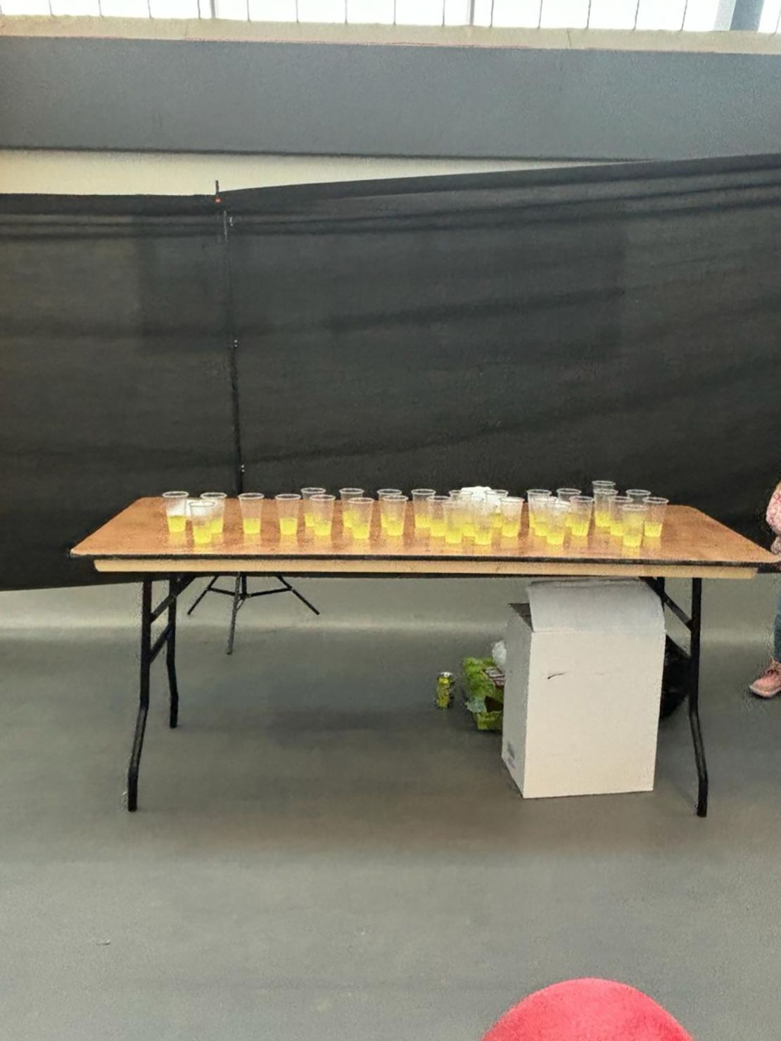 Each child was given a quarter of a cup of lemonade and one or two jelly beans.