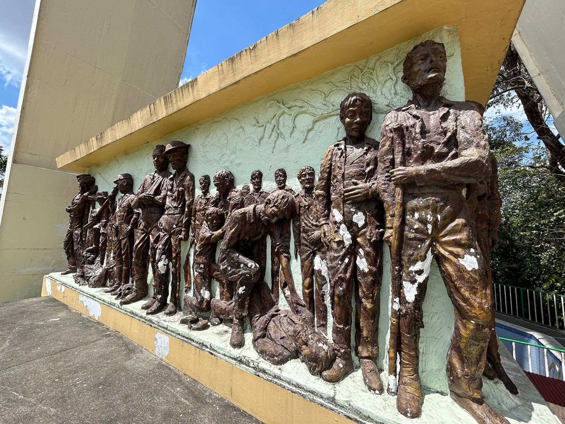 A relief depicts the 1942 Bataan Death March on the Death March Memorial in Capas, Philippines. Brad Lendon/CNN