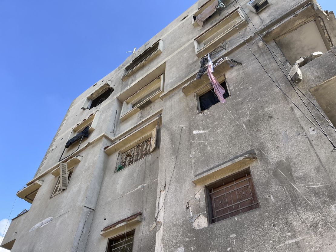 A building in Khan Younis that stands next to an entrance into a tunnel compound.