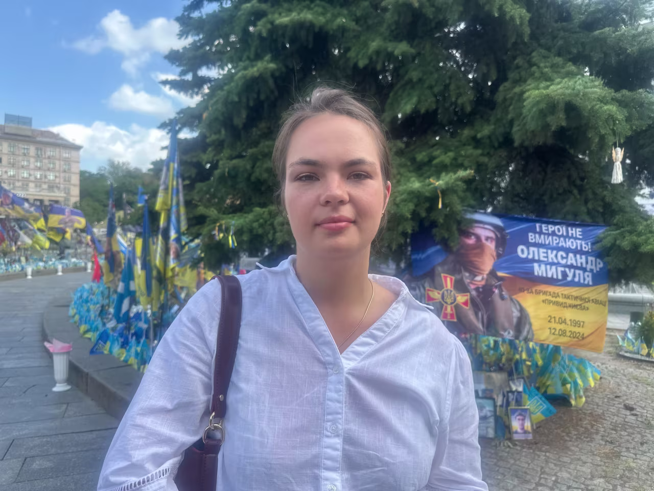 Student Anna Moshyna, who recently lost her 50-year-old father to the fighting in eastern Ukraine.