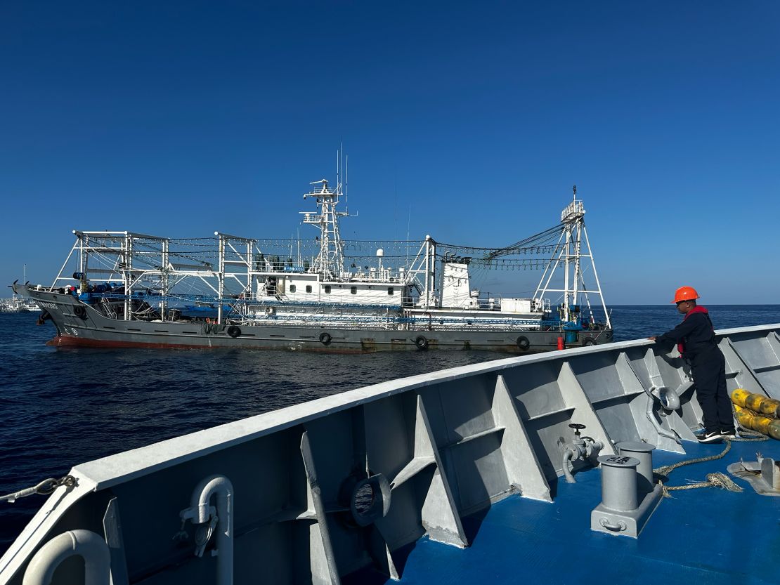 Philippine ships were surrounded by Chinese vessels on March 5. The Philippine Coast Guard said it counted five China Coast Guard vessels and 18 boats belonging to Beijing’s “maritime militia."