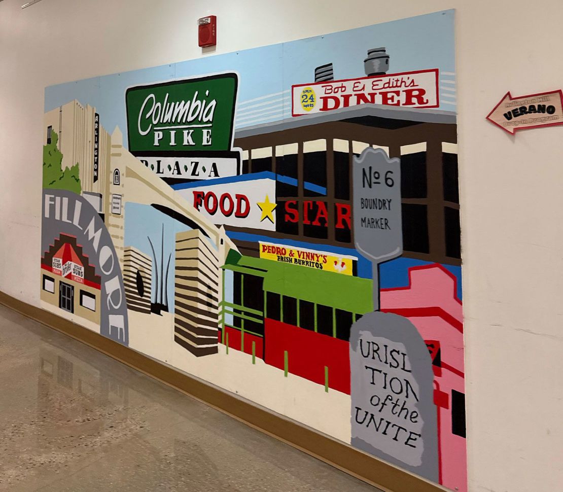 A colorful mural brightens up the hall way of the community center where Aspire Afterschool Learning holds classes and summer camps.