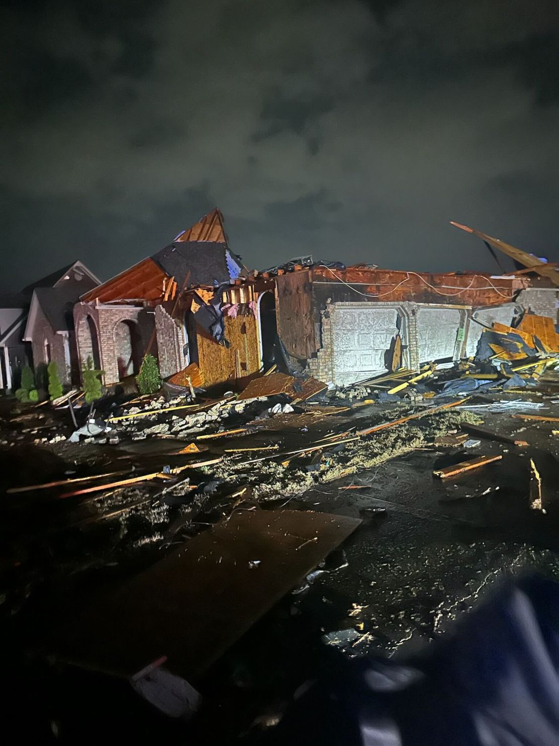 Misty Drope captured the damage her home sustained minutes after a tornado ripped it to shreds just before 1 a.m. Saturday, March 15.