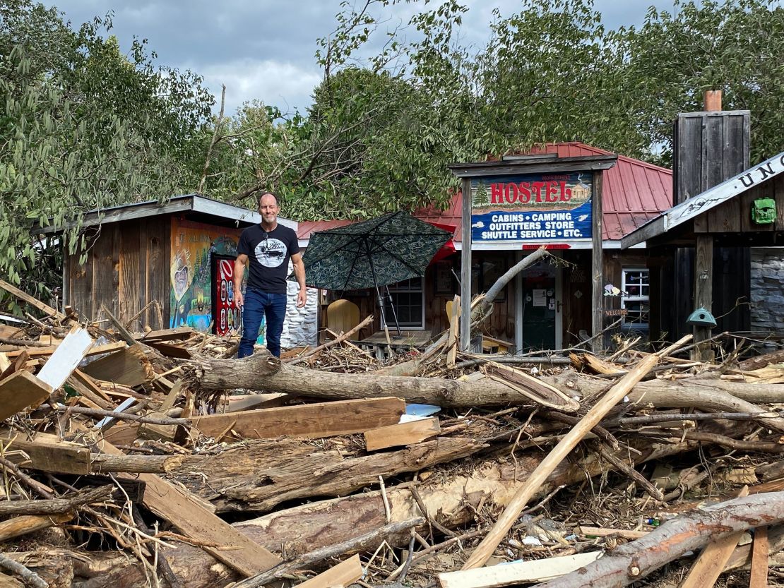 Uncle Johnny’s Hostel, which has been a popular for decades among Appalachian Trail hikers arriving in Erwin, Tennessee, had extensive damage due to Hurricane Helene, said its owner Terry Wise.