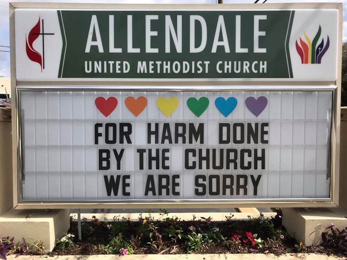 A sign outside the Allendale United Methodist Church in St. Petersburg, Florida.