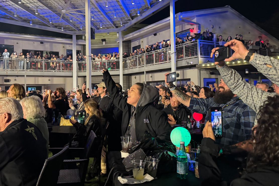 Firefly employees at a watch party in Cedar Park, Texas, celebrate as Blue Ghost successfully touches down on March 2.