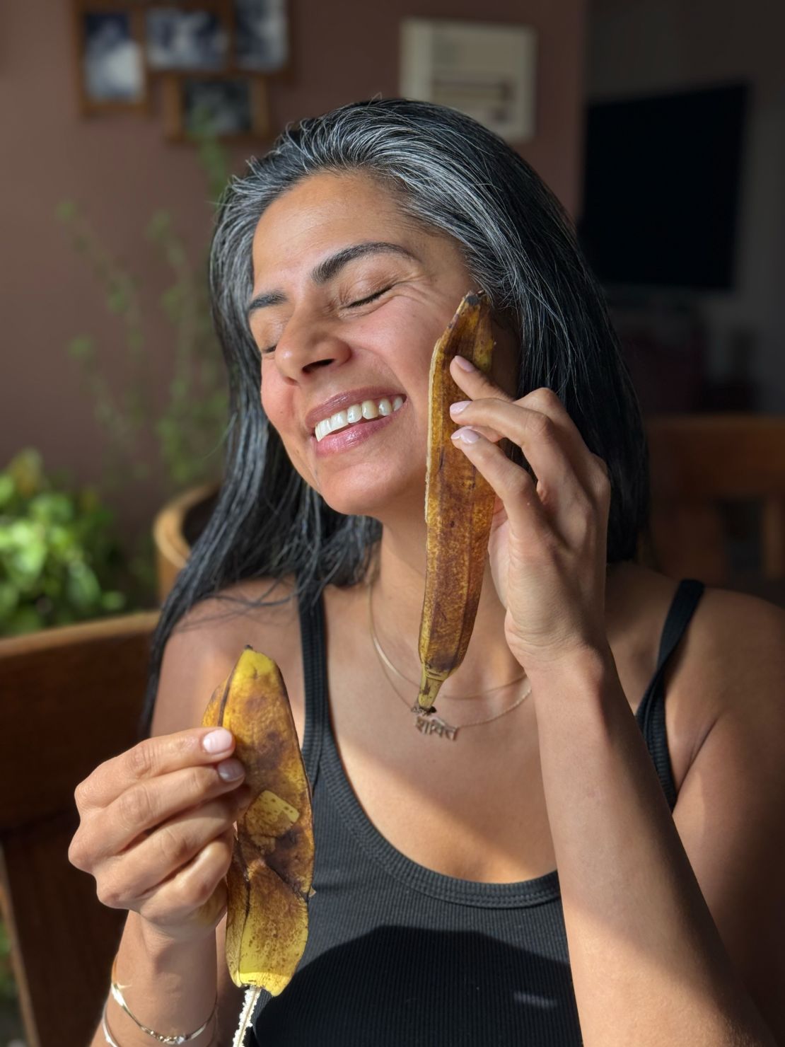 Kirti Tewani, a New York-based makeup artist and Ayuverdic therapist, does not like the taste of bananas, but sees benefits in rubbing their skin on her face.