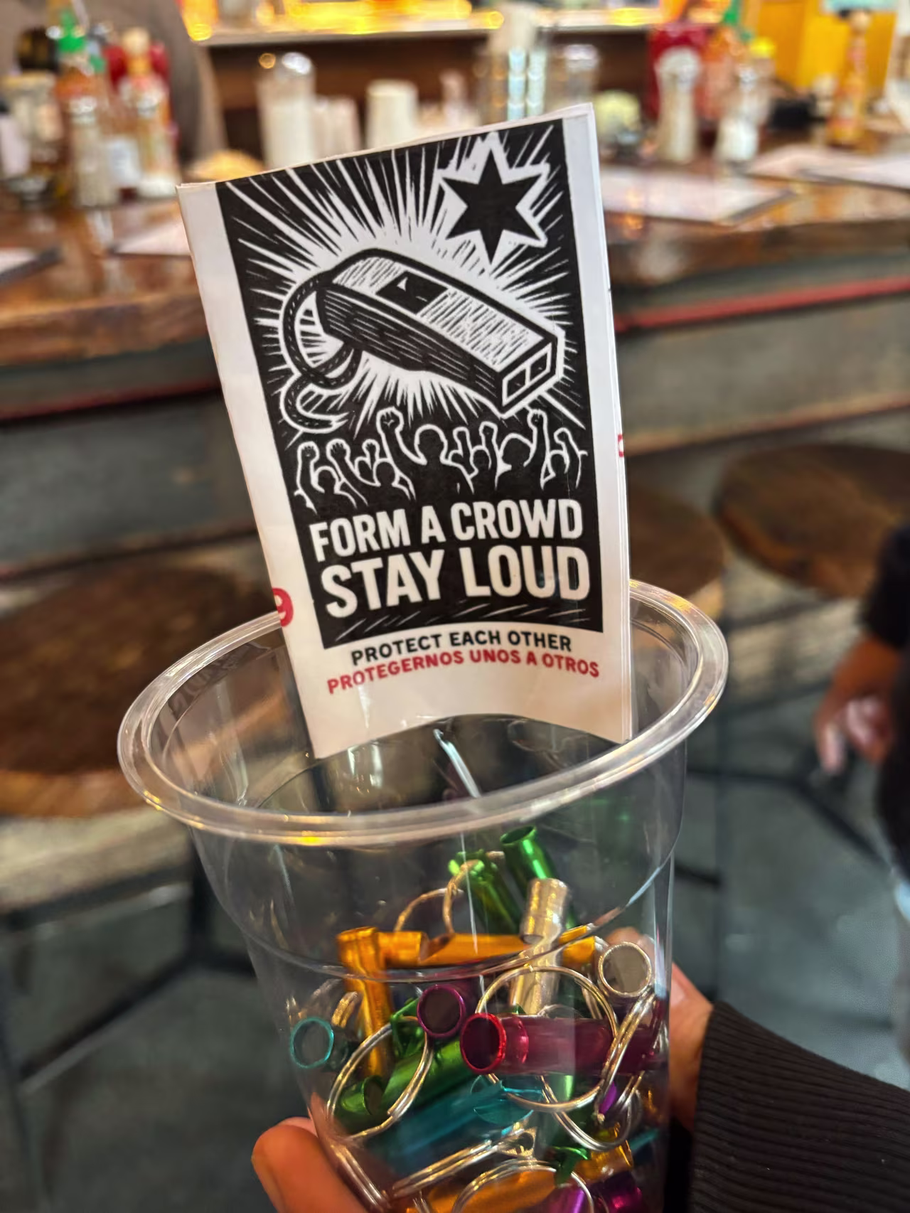 Whistles are available at Toast, a restaurant in New Orleans, on Wednesday.