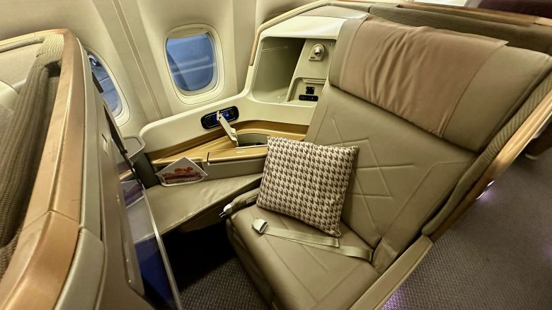 A photo of a Singapore Airlines business class seat