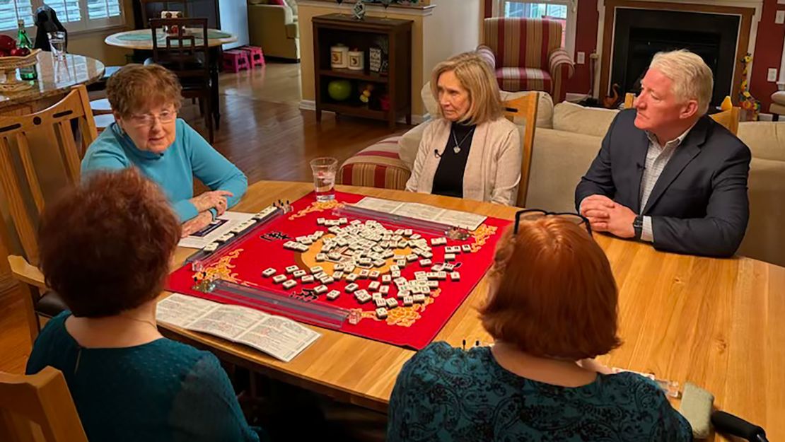 John King observes Easton, Pennsylvania, resident Darrell Ann Murphy and friends playing Mahjong at her home.