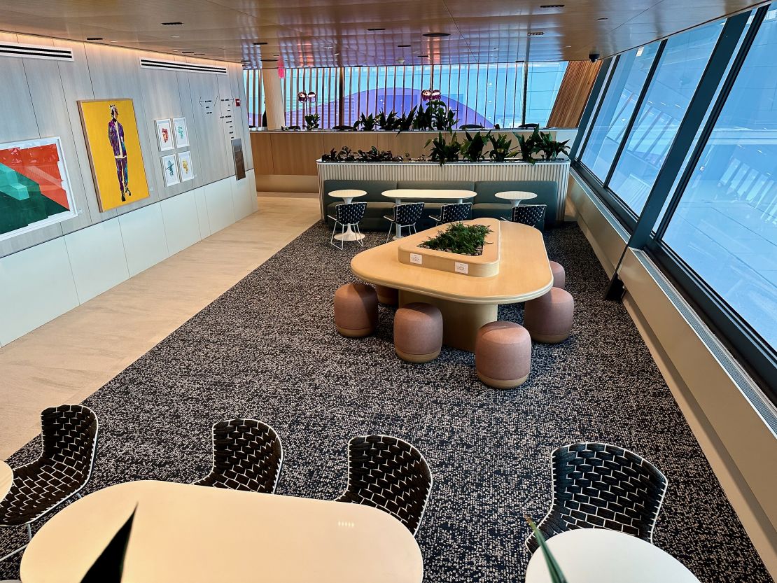 A photo of the children's seating area at the Capital One Lounge at Washington Dulles International Airport (IAD)