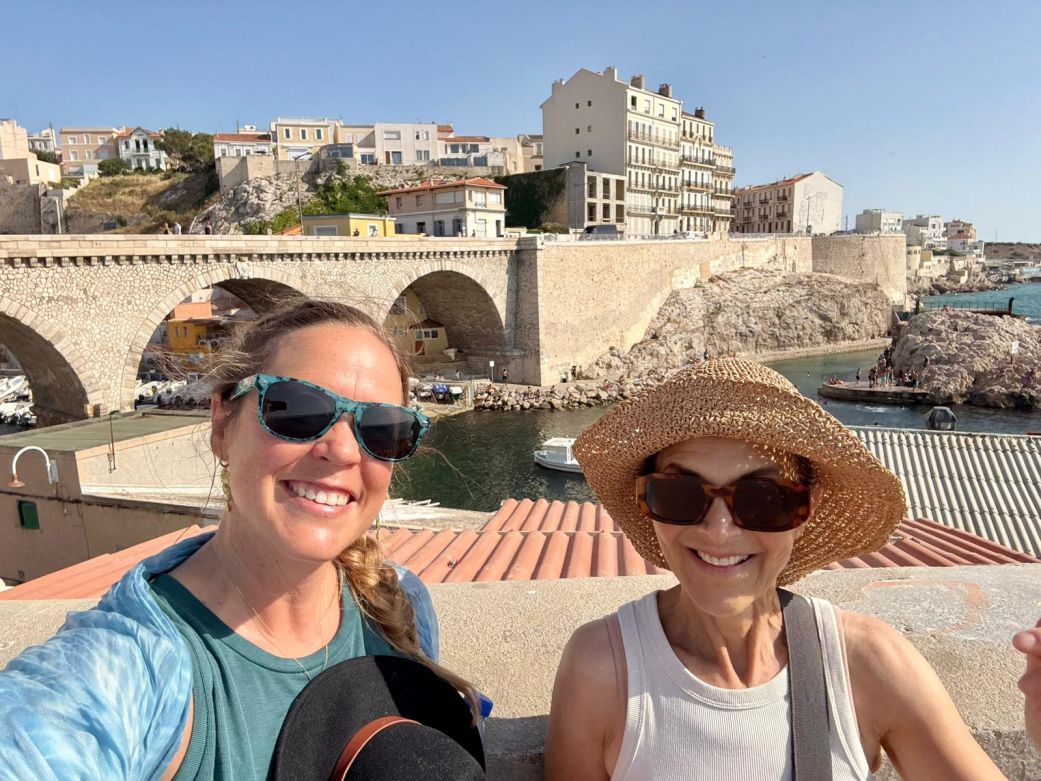 Chiara Adorno, right, relocated from California to the south of France last year.