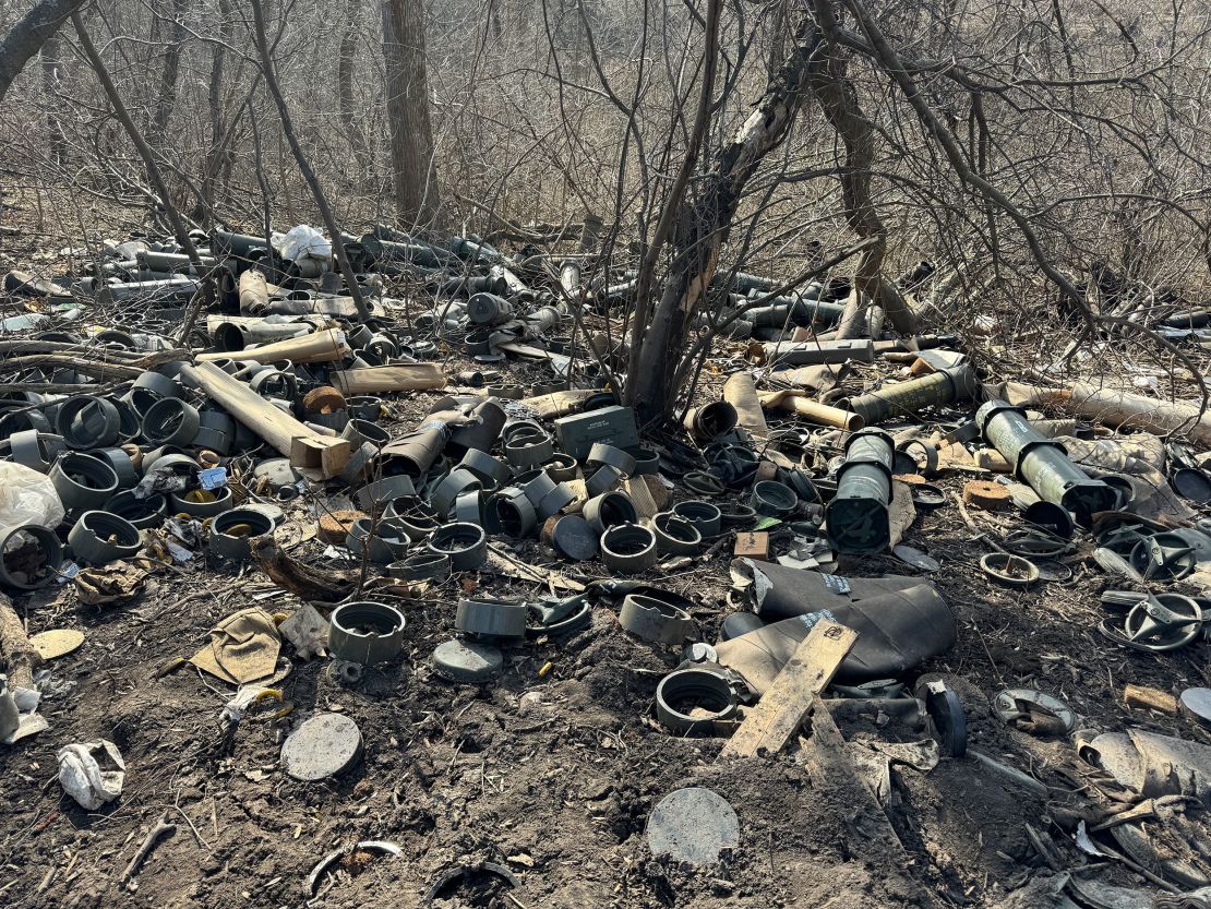 Remnants of Ukrainian ammunition being fired.