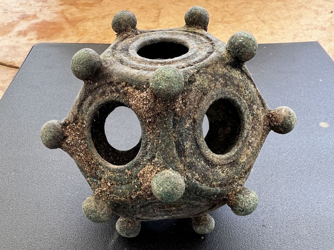 A rare Roman dodecahedron was found in Lincolnshire, England in 2023, and is set to go on display in the Lincoln Museum.