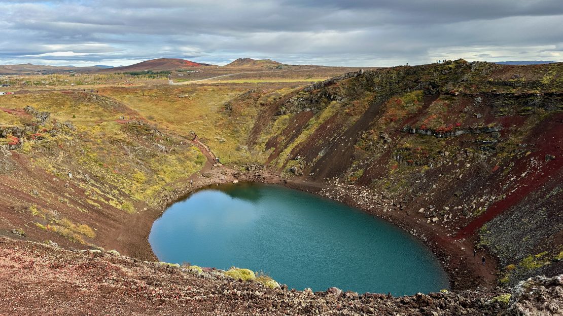 A photo of the Kerid Crater in Iceland.