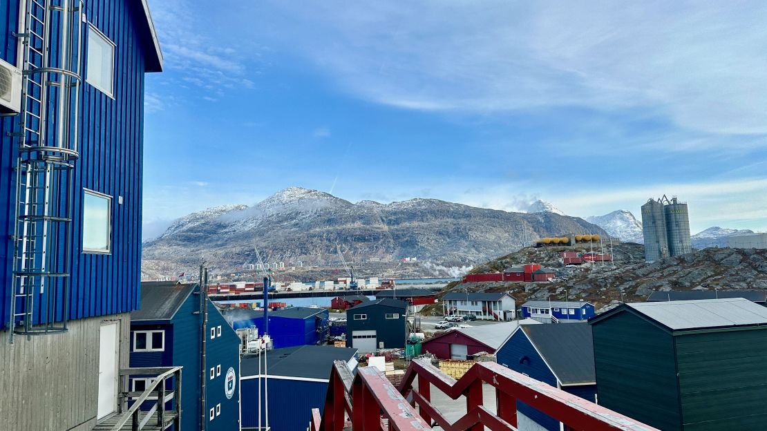 A photo of the view from a cafe in Nuuk, Greenland