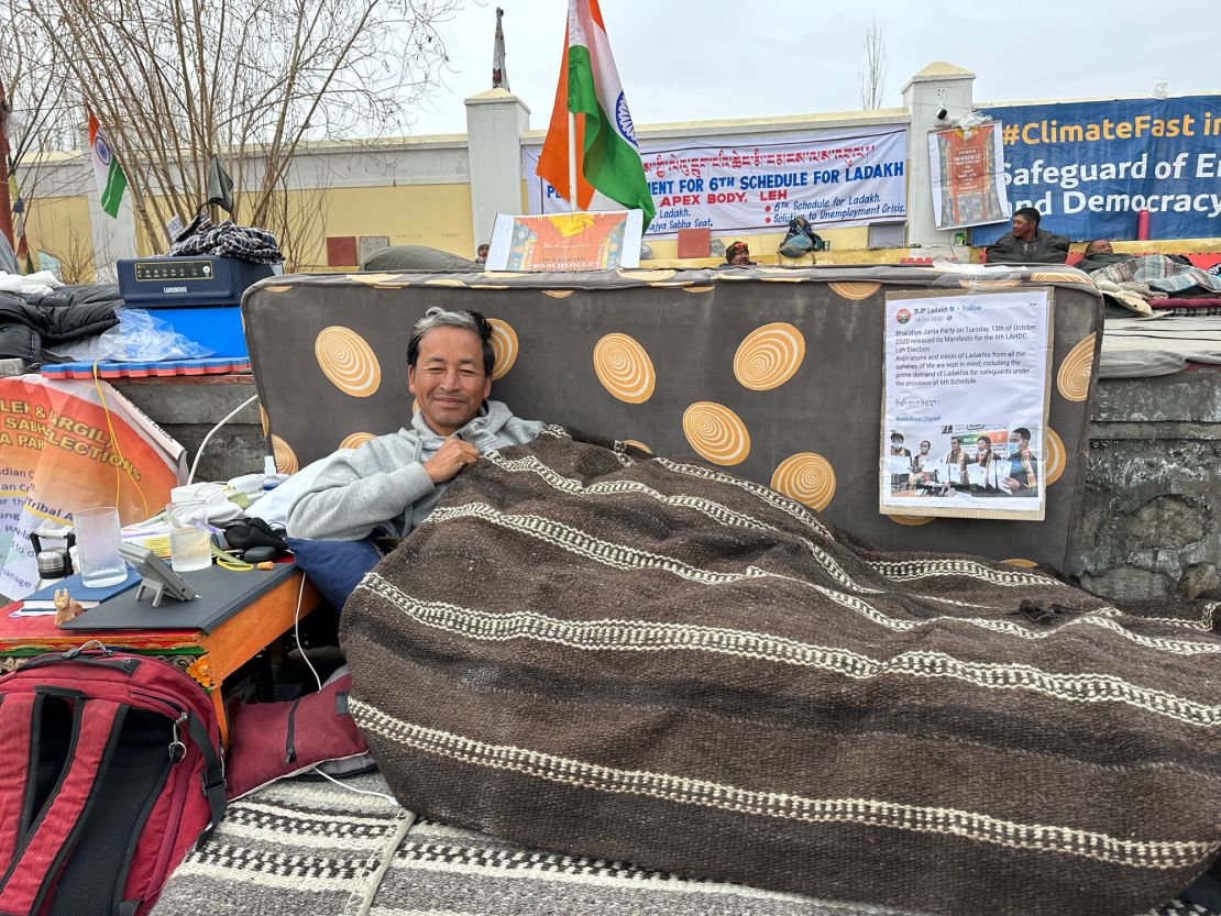 Environmental activist Sonam Wangchuk kicked off the ongoing climate fast in March.