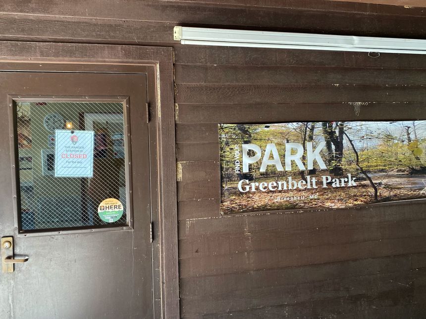 The closed ranger station at Greenbelt Park in Maryland, seen on Friday.